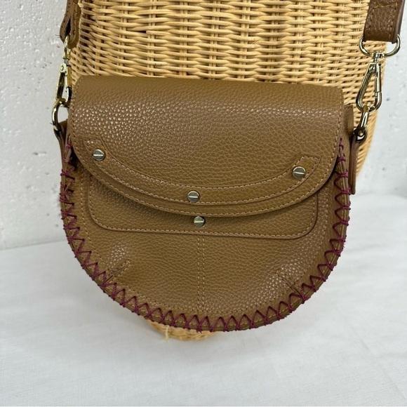 Danielle Nicole Beige Pebbled Vegan Leather Crossbody - Picture 1 of 14